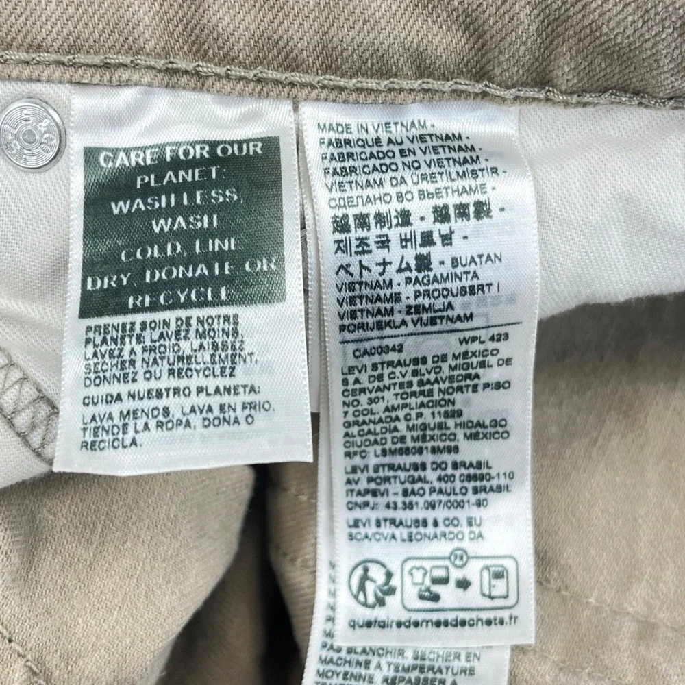 Levis 511 Slim Fit Stretch Jeans Pants Mens 38x30 Tan Khaki NWOT